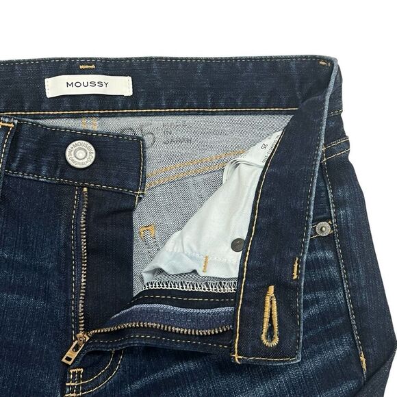 Moussy Vintage Mid Rise Skinny Jeans Dark Blue Wash Japanese Denim Women’s 25 - Picture 10 of 13